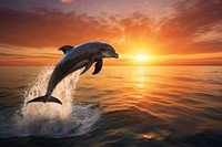 Dolphin outdoors jumping animal. 