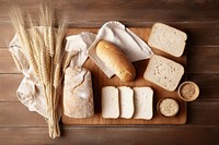 Bread table food wood. 