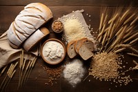 Bread table food wood. 