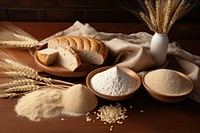 Table bread food wood. 