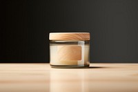 Jar wood container cosmetics. 