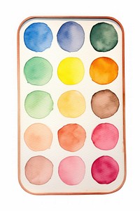 Paint tray palette art white background. 