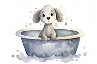 Dog bath bathtub mammal animal. AI generated Image by rawpixel.