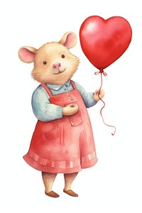 Pig mom balloon holding heart. AI generated Image by rawpixel.