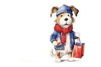 Dog shopping characters figurine animal toy. 