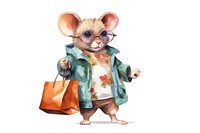 Mouse shopping glasses animal rat. AI generated Image by rawpixel.