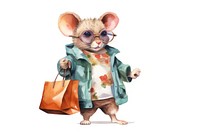 Mouse shopping glasses animal rat. 