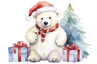 Polar bear celebrating Christmas christmas cartoon toy. 