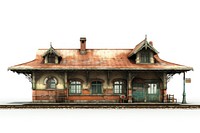Train station building architecture house. AI generated Image by rawpixel.