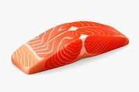Salmon slice food white background. AI generated Image by rawpixel.