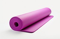 Rolled yoga mat white background stretching lavender. AI generated Image by rawpixel.