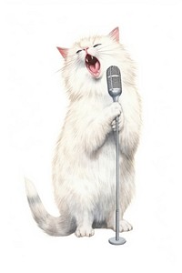 Microphone drawing mammal animal. AI generated Image by rawpixel.