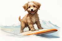 Dog surfing mammal animal. AI generated Image by rawpixel.