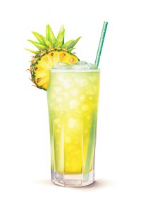 Summer drink pineapple cocktail fruit plant food. 