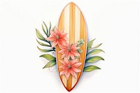 Surfboard drawing flower nature. AI generated Image by rawpixel.