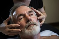 Man having spa adult relaxation headshot. AI generated Image by rawpixel.
