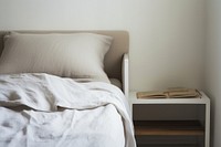 Bedroom furniture cushion pillow. AI generated Image by rawpixel.