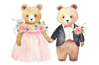 Bear wedding cartoon cute toy. AI generated Image by rawpixel.