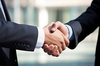 Businessman handshake agreement greeting success. 