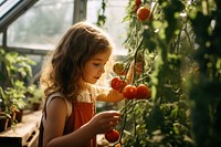 Greenhouse gardening outdoors picking. 