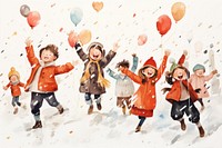 Kids snow celebration outdoors. AI generated Image by rawpixel.