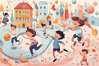 Kids celebration outdoors togetherness. AI generated Image by rawpixel.