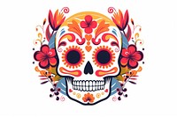 Skull pattern drawing celebration. AI generated Image by rawpixel.