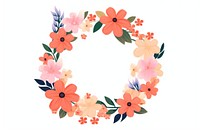 Wreath floral pattern circle. 