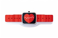 Heart rate monitor technology watch white background. AI generated Image by rawpixel.