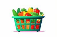 Basket shopping food white background. AI generated Image by rawpixel.