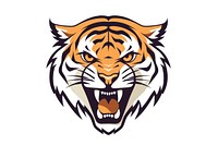 Tiger angry logo white background. AI generated Image by rawpixel.