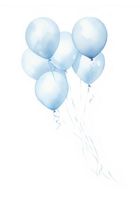 Blue balloons walking adult white background. 