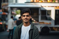 Food truck portrait vehicle adult. 