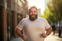 Jogging smiling adult smile. AI generated Image by rawpixel.