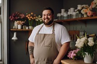 Apron flower smiling adult. 