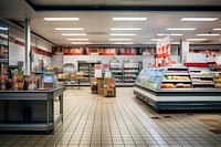 Supermarket interior supermarket architecture refrigerator. 