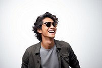 Sunglasses man laughing portrait. 