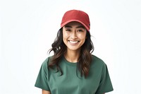 Woman cap smiling adult. 