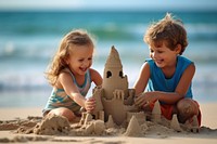 Holiday beach sand sandcastle outdoors. 