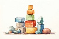 Wooden stone balancing blocks toy art creativity. 