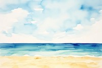 Sandy beach landscape outdoors painting. 