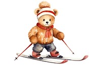 Animal playing ski cartoon sports skiing. 