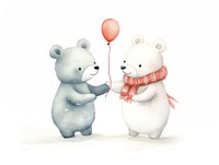 Animal snow fight balloon cartoon cute. AI generated Image by rawpixel.