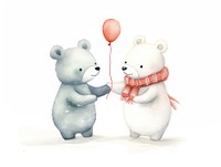 Animal snow fight balloon cartoon cute. 