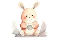 Rabbit holding a big silver coin animal cartoon mammal. AI generated Image by rawpixel.