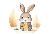 Rabbit holding big coin cartoon animal rodent. AI generated Image by rawpixel.