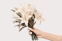 Lily bouquet holding flower plant. AI generated Image by rawpixel.