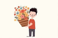 Carrying flower plant illustrated. AI generated Image by rawpixel.