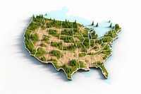 3d isometric american map outdoors plant. AI generated Image by rawpixel.