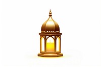 Golden muslim lantern architecture lamp white background. AI generated Image by rawpixel.